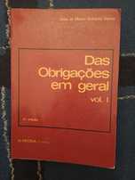 Das obrigações em geral vol. I  - João Varela
