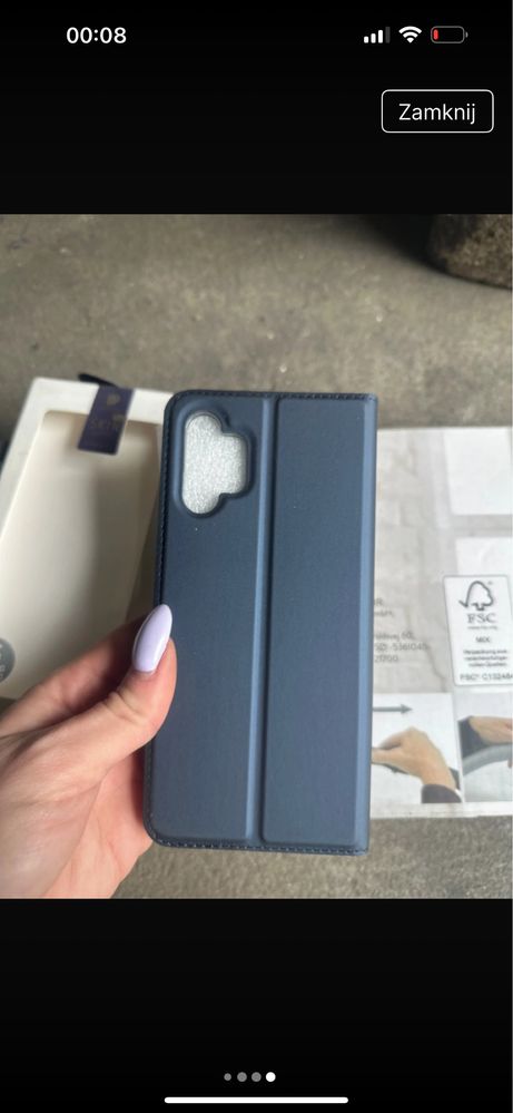 Granarowe zamykane etui nowe Samsung a32/m32