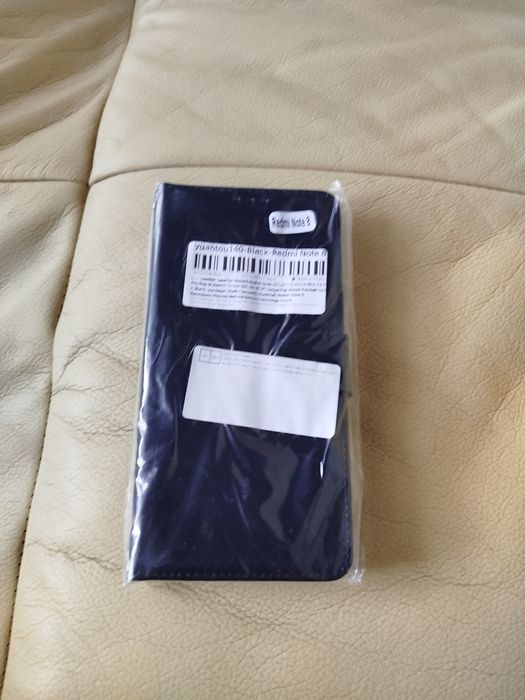 Futerał na telefon Xiaomi redmi note 8 nowy zapakowany czarna skóra