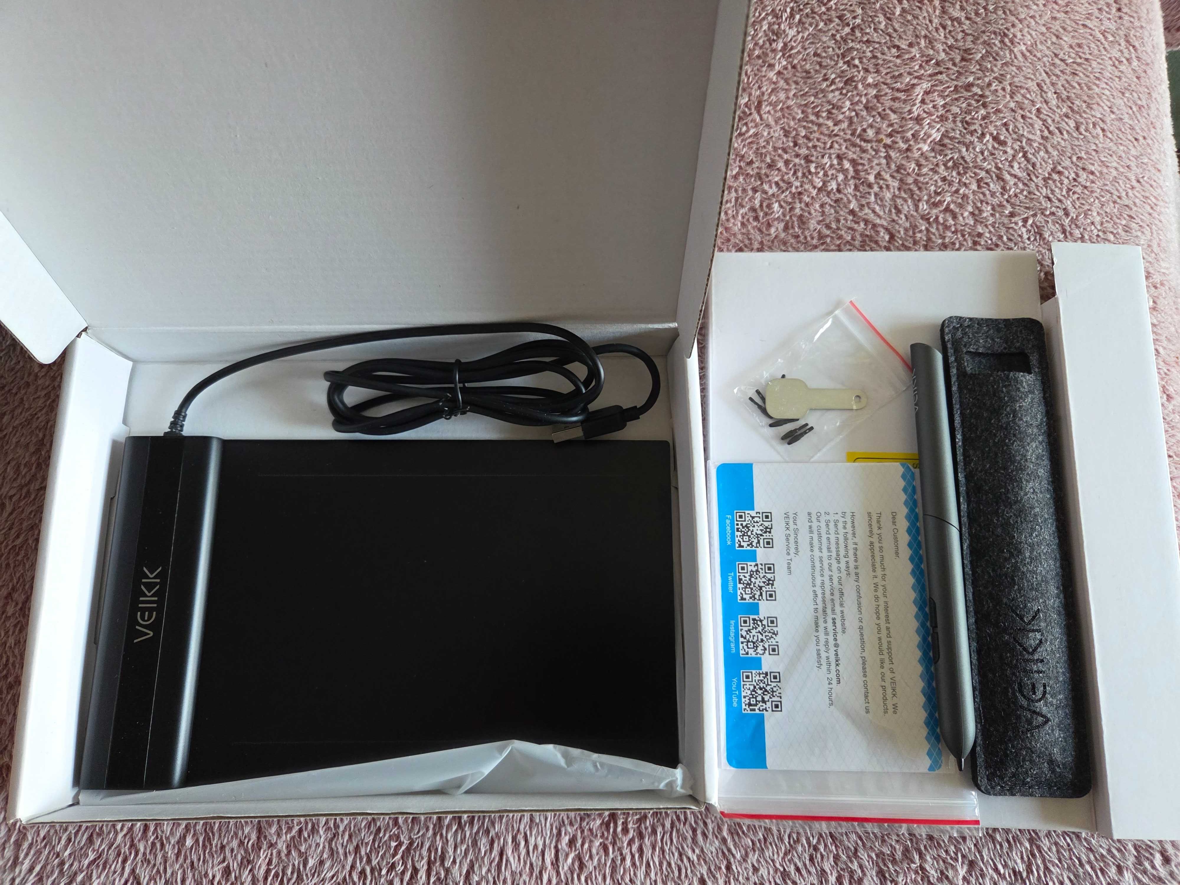 Tablet graficzny Veikk S640 - jak nowy (użyty tylko raz)