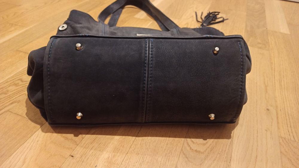 Torebka shopper Mudiwa marki Fabiola granatowy nubuk