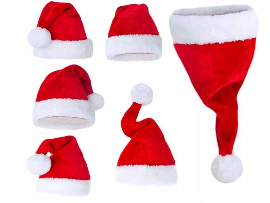 CZAPKA ŚWIĘTEGO MIKOŁAJA Puszysta Czerwona. Dobra Jakość Ho Ho Ho !!!