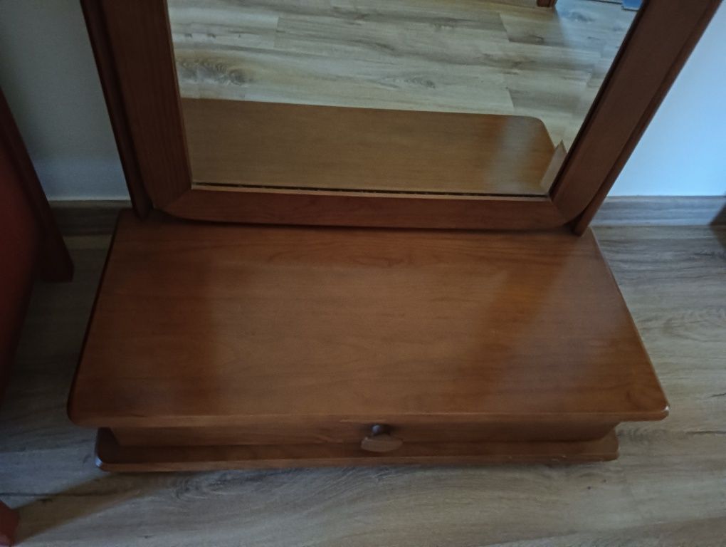 Espelho de pé com gaveta Castanho