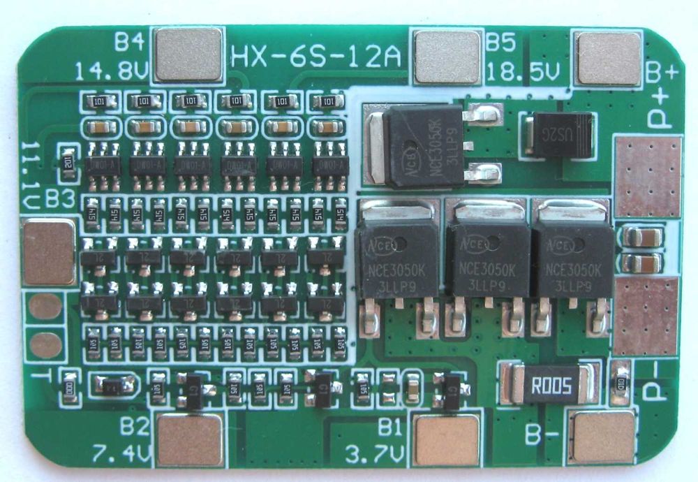 BMS 24V HX-6S-12A для заряда-разряда Li-ion акумуляторов