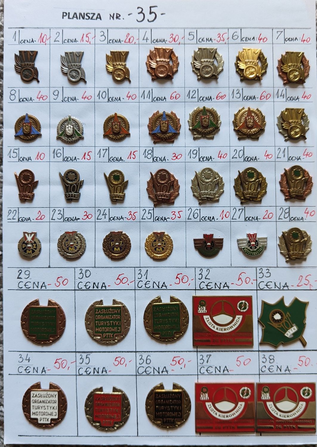 35 Sprzedam odznaki turystyczne PTTK, PTT, Górskie, Przewodnickie, itp