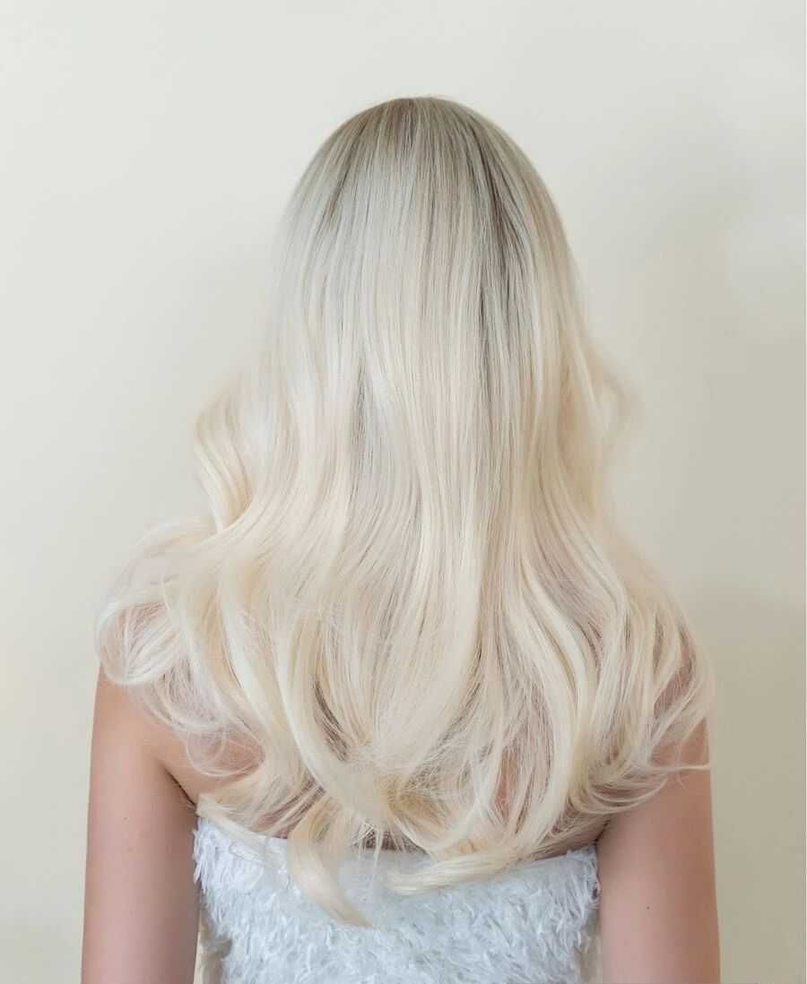 Nowa peruka jasny platynowy blond EFEKT NATURALNYCH włosów + czepek