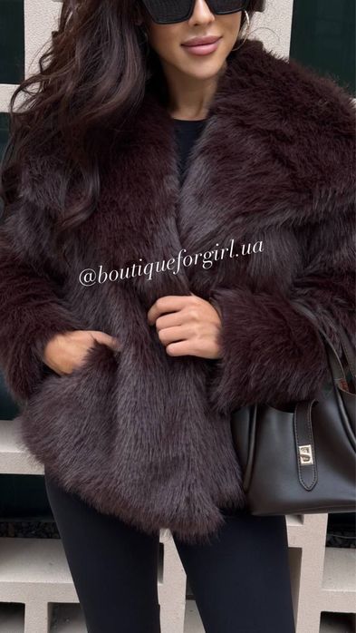 Шубка Стильна коротка шуба з мʼяким ворсом, 4 кольори