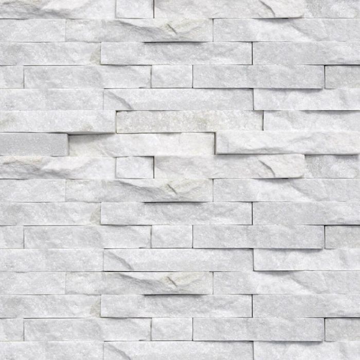 Panel kamienny Kwarcyt Biały White 36x10x1cm / ELEWACJA / KAMIEŃ