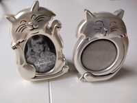 Piękne Ramki na zdjęcia Koty, 2 szt, kolor srebrny
