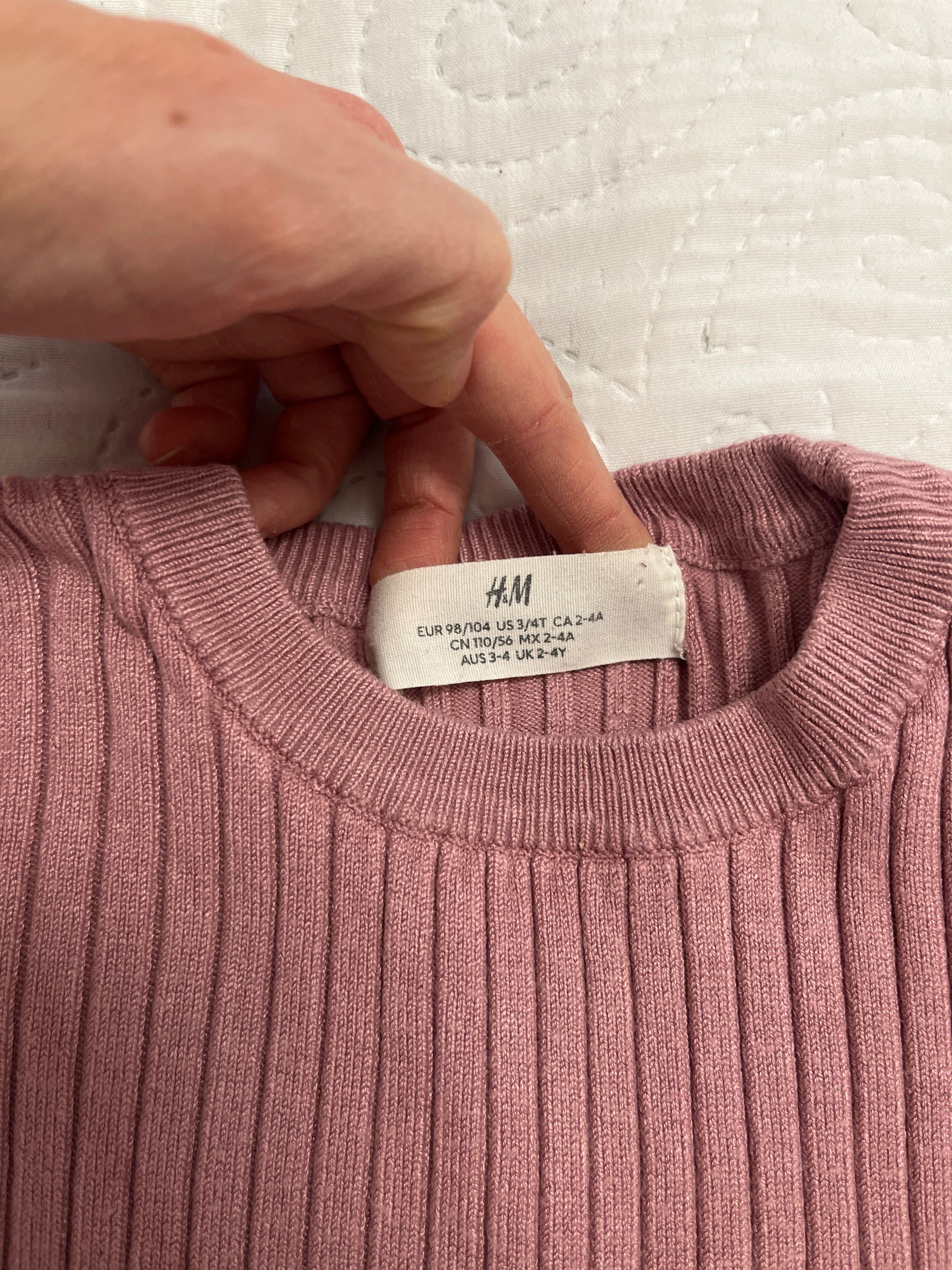 Sweterek dla dziewczynki różowy H&M 98/104 2-4 lata wiskoza