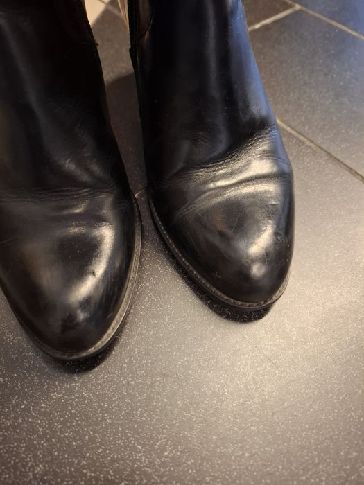 Kozaki skórzane czarne Ryłko 37