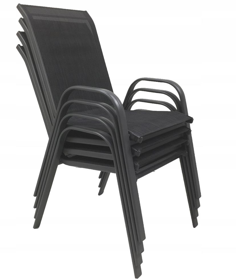 Krzesło krzesła ogrodowe metalowe 2 szt czarne