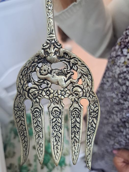 Garfo decorativo banhado a prata