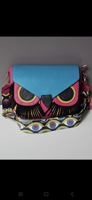 Torebka EGO skóra naturalna Prezent na święta  -Sowa idealna do jesien