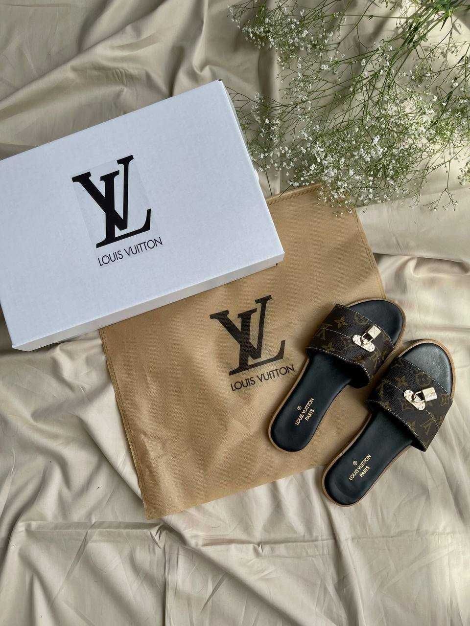 АКЦІЯ! Жіночі шльопанці Louis Vuitton Lock Slides ‘Brown’ (36 р.)