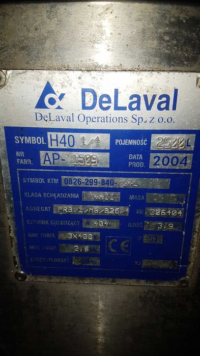 Schładzalnik, zbiornik, chłodnia na mleko