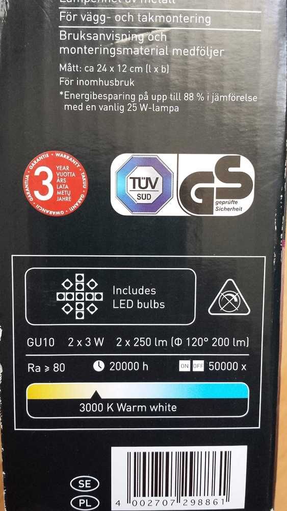 Lampa ścienna/sufitowa z kryształkami