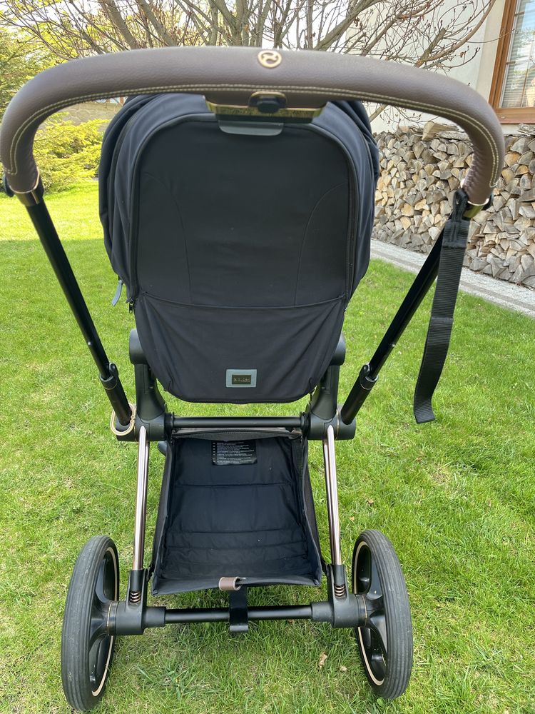 Spacerówka i stelaż cybex priam 4.0 rose gold czarny wózek