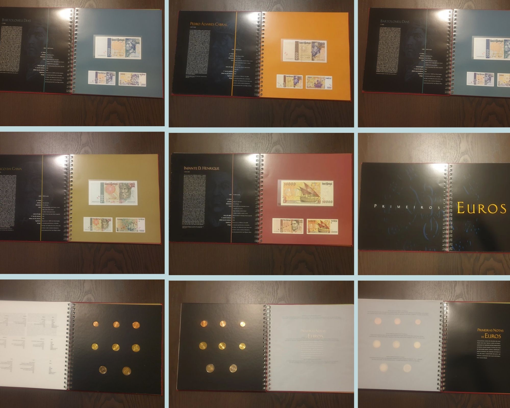 Últimos escudos Notas e Moedas - Primeiros Euros.