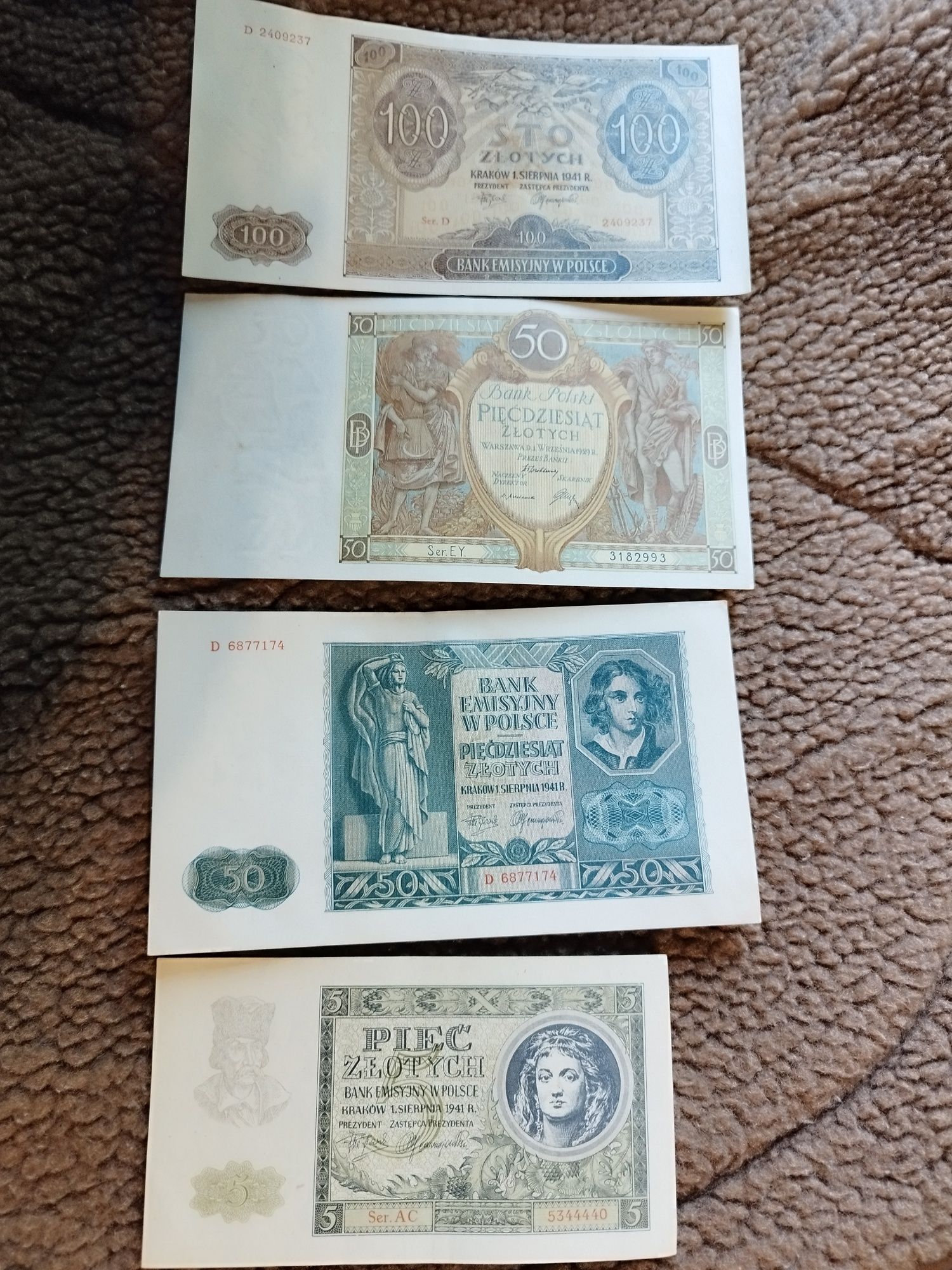 2-zestaw starych banknotów stany ok