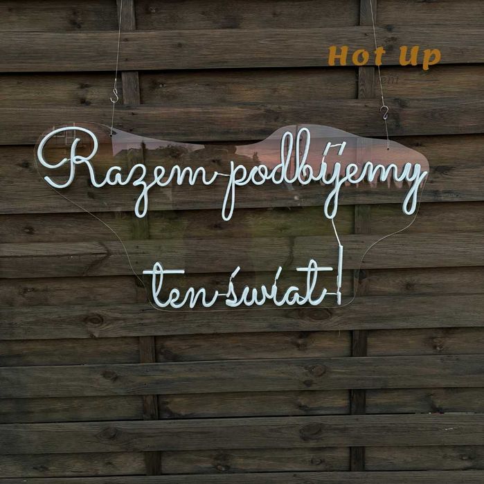 Napis LED / Dekoracja / Ścianka Wesele - Razem podbijemy ten świat!