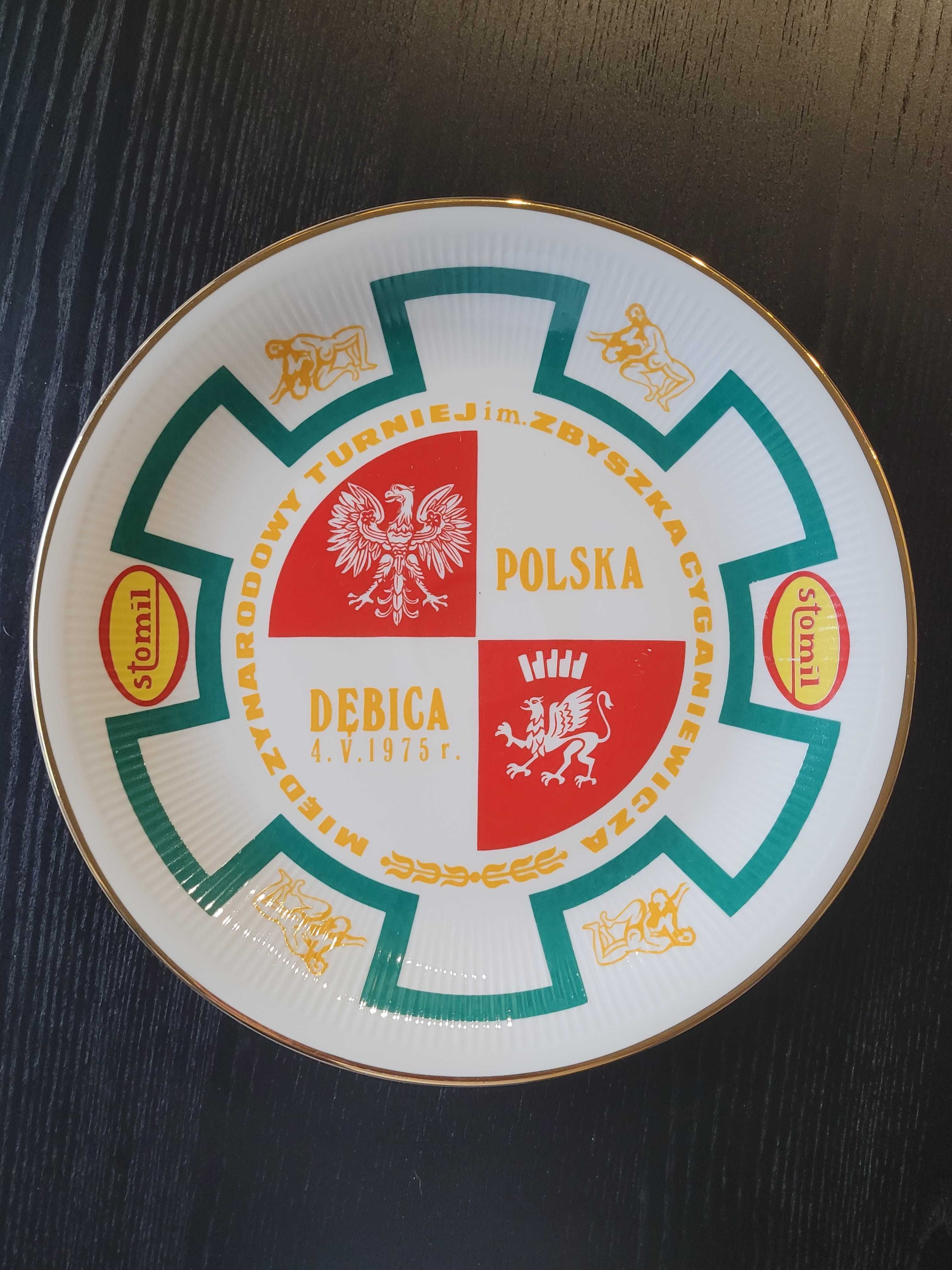 Wisłoka Dębica zapasy duży talerz porcelana Wałbrzych