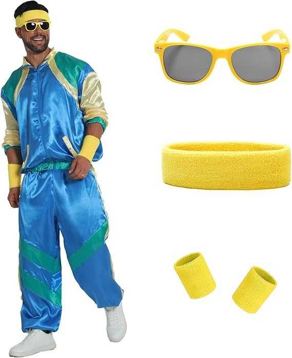 Kostium dresiarza disco lata 80 90 rozm M ortalion