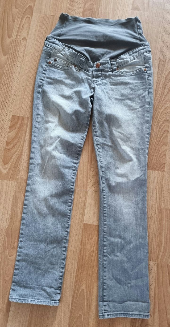 Szare jeansy ciążowe H&M M