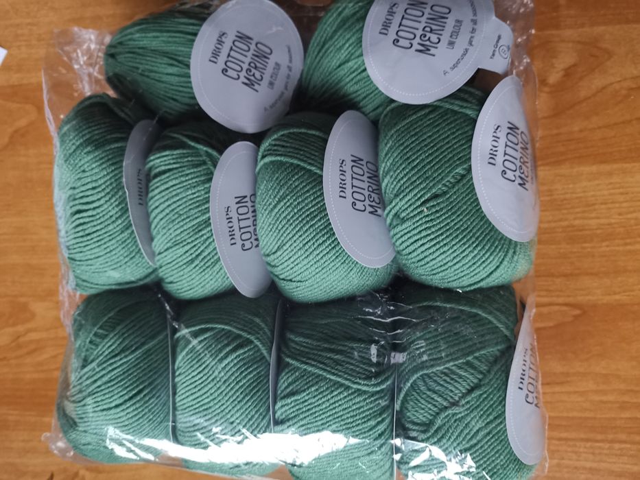 Włóczka Drops Cotton Merino - leśna zieleń