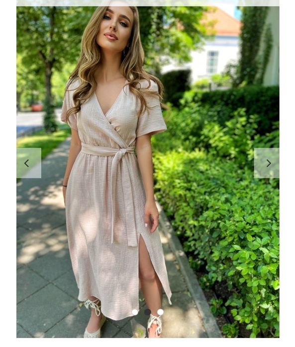 Sukienka muślinowa beż