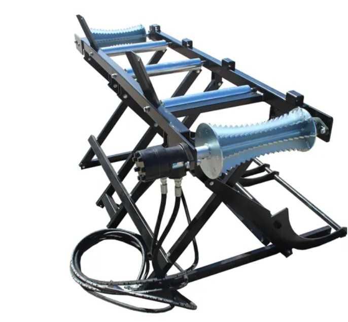 Hydrauliczny podajnik kłód drewna do piło-łuparek pni polan łuparki