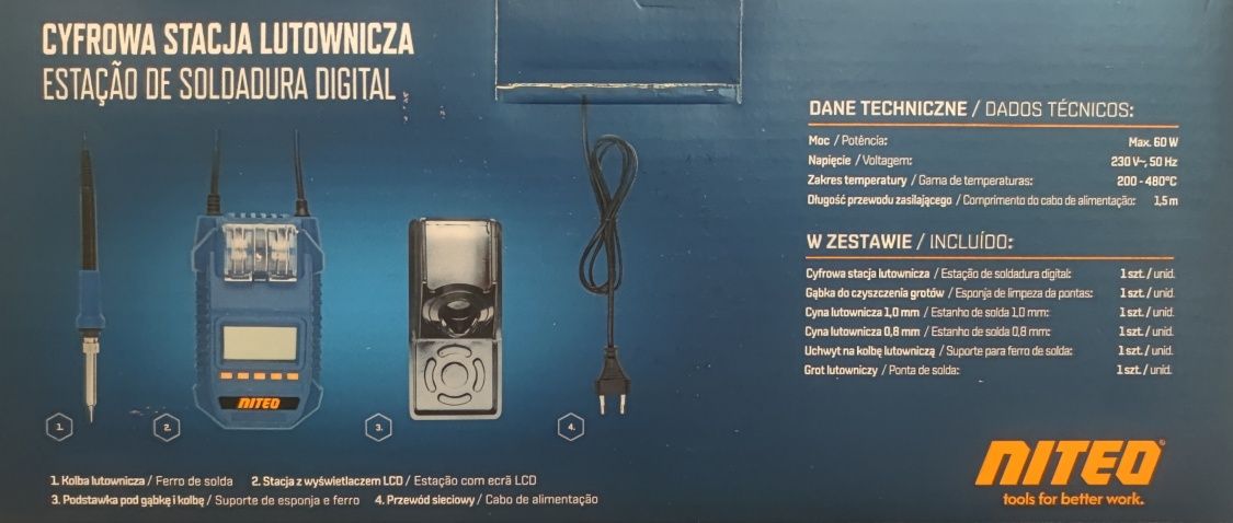 Cyfrowa stacja lutownicza Niteo 60W, nowa, gwarancja.