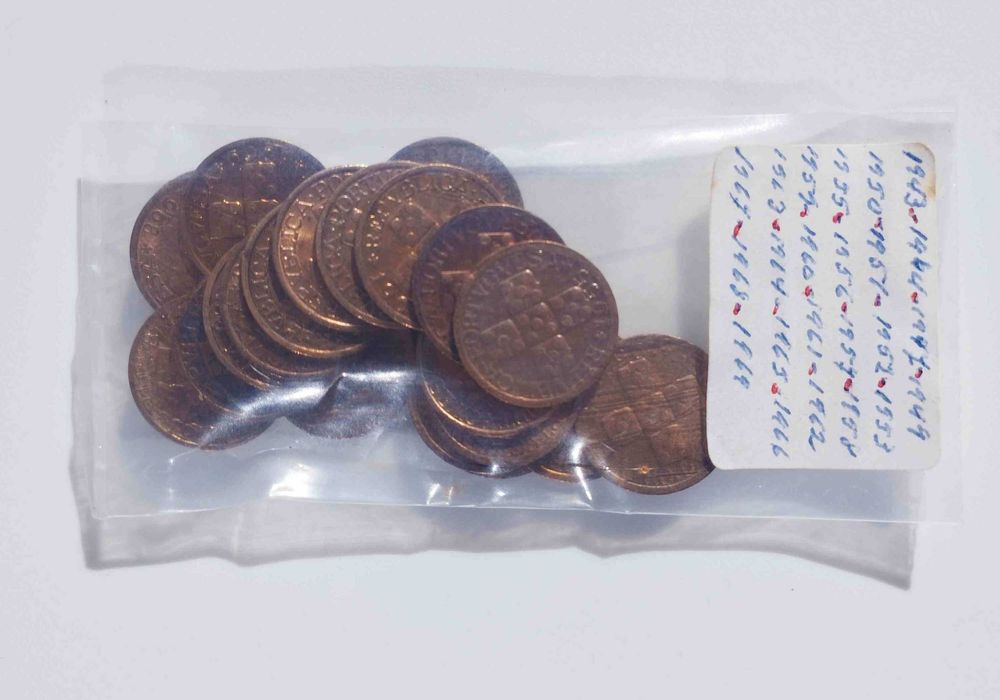 Moedas de X centavos de 1943 a 1969, bronze