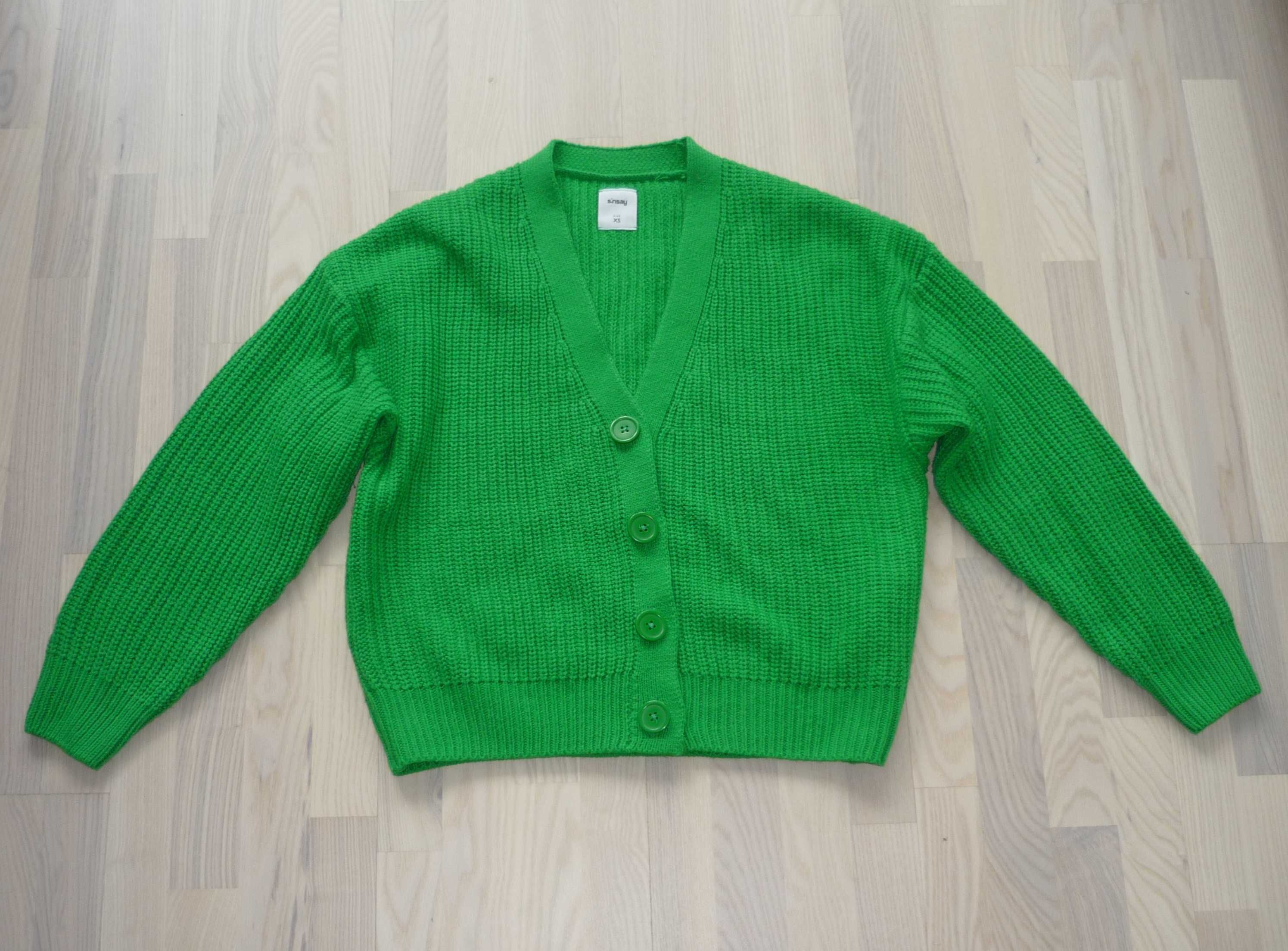 Zielony sweter rozpinany Sinsay roz. XS