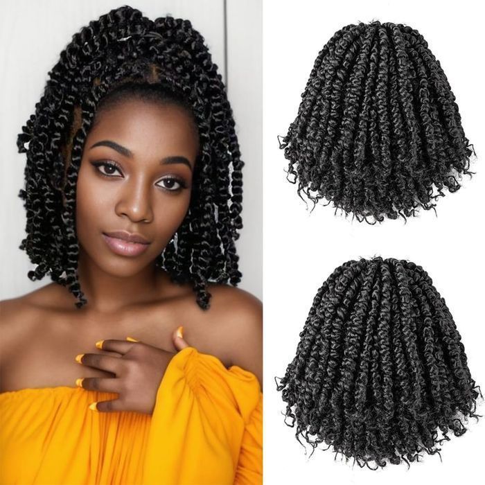 Krótkie Włosy Passion Twist Wstępnie Skręcone Szydełkowe Włosy 20Cm