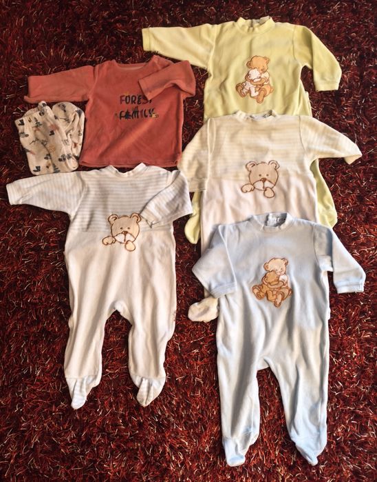 Baby grow, pijama lote de 5 : 9 meses 71 cm