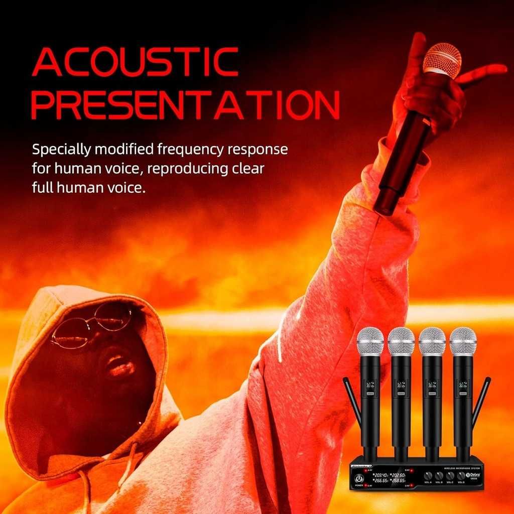 Debra Audio VM304 VHF 4-kanałowy bezprzewodowy system mikrofonowy