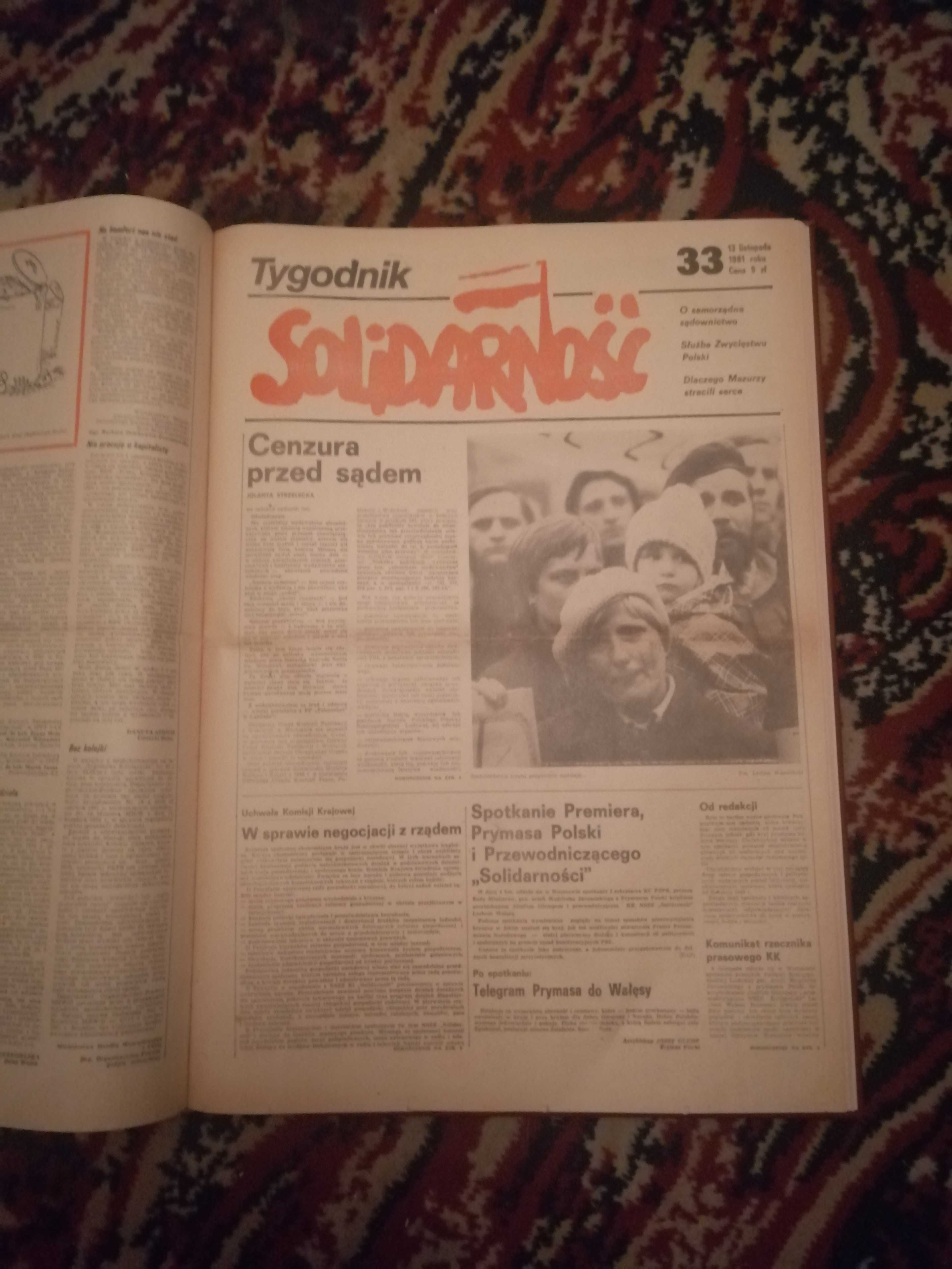 TYGODNIK SOLIDARNOŚĆ 1981 kpl. 37 numerów