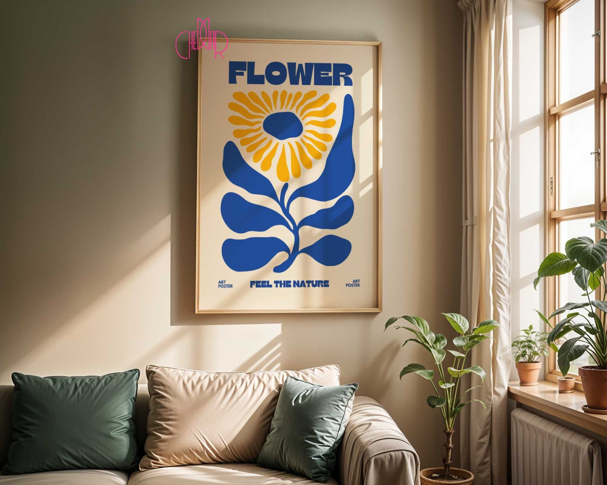 Plakat Market Kwiatowy ,,Flower Market", Poczuj naturę, 30x40