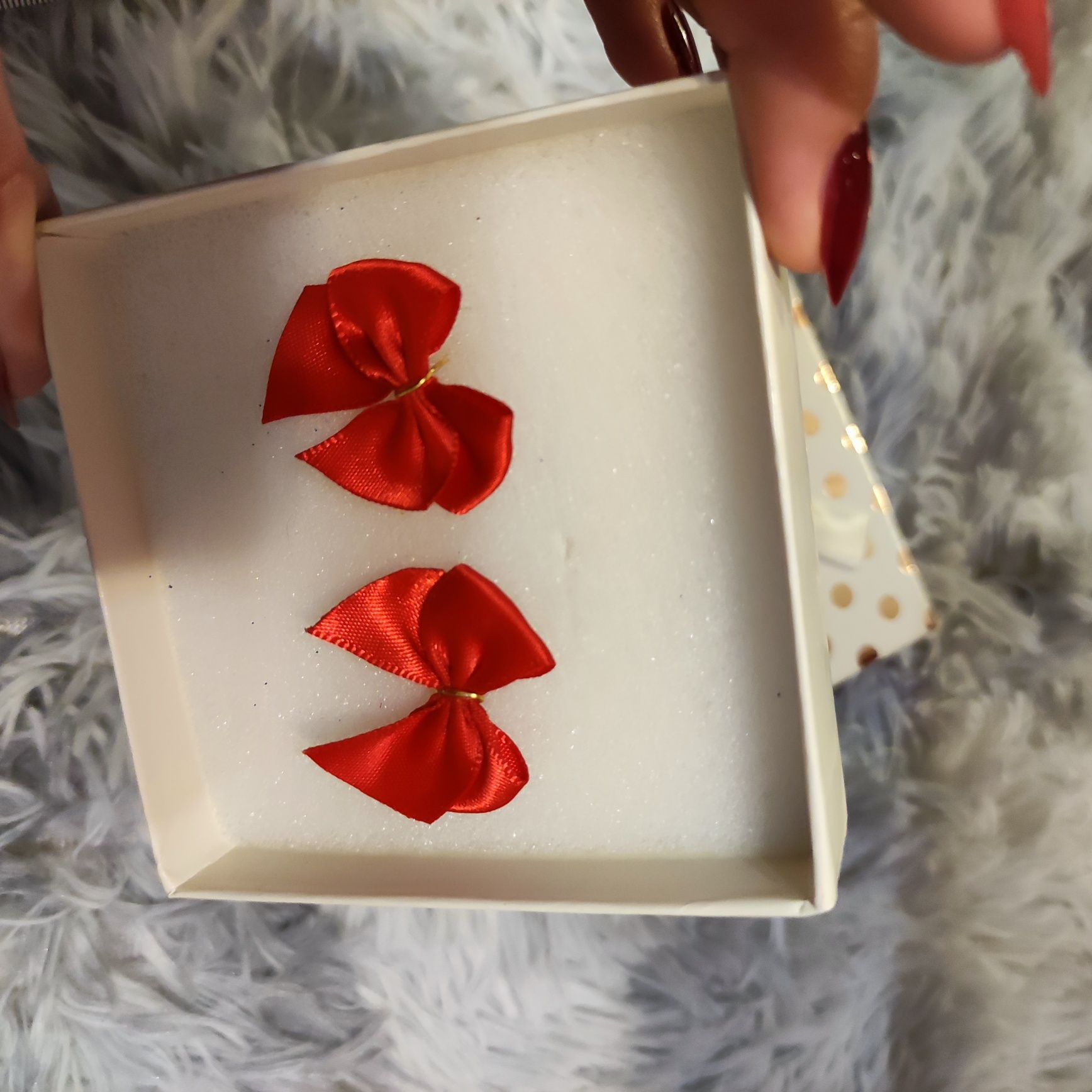 Kolczyki kokardki świąteczne red bow christmas wigilia pin up style