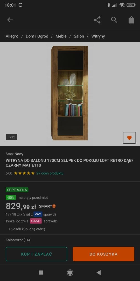 Witryna do salonu