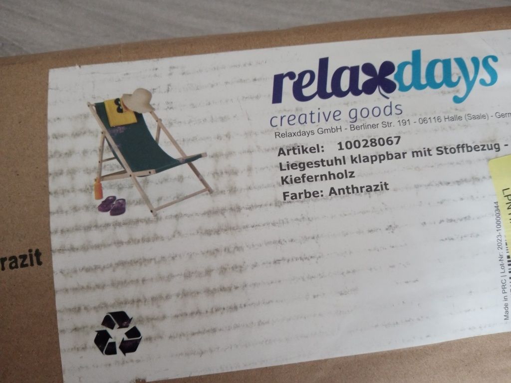 Leżak drewniany Relaxdays