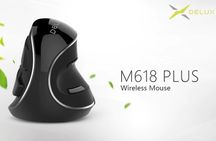 Мишка: Дротова вертикальна Мишка Delux M618 Plus Black.