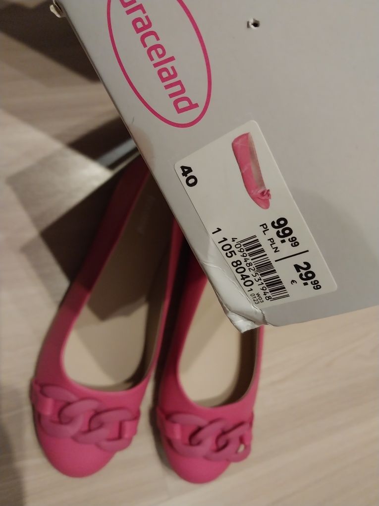 Nowe buty/baletki fuksja, rozmiar 40