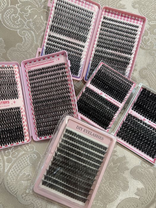 Вії (ресницы ) для самостійного нарощення, пучкові вії, клей для вій