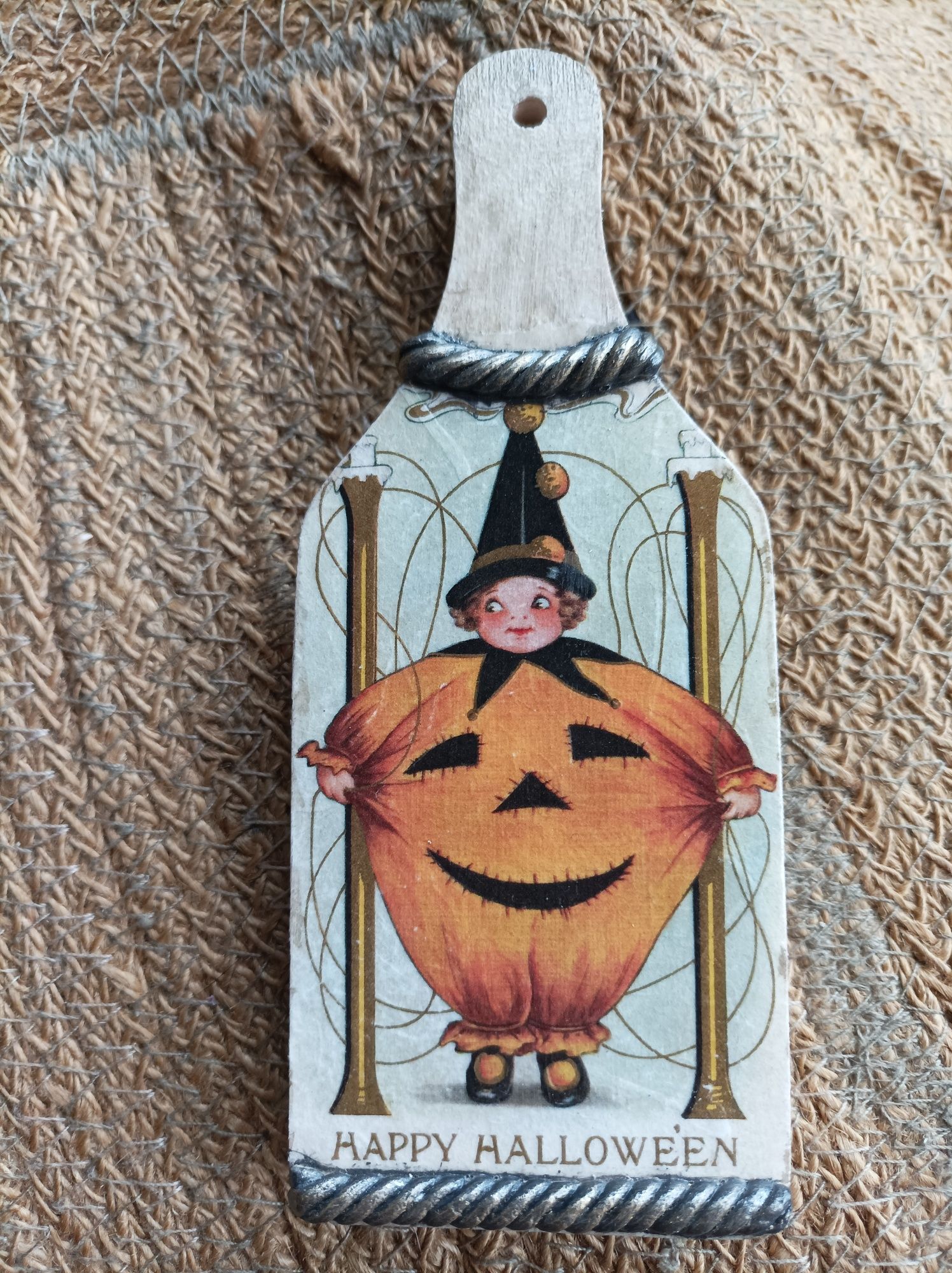 Zawieszka jesień halloween dynia retro vintage rękodzieło