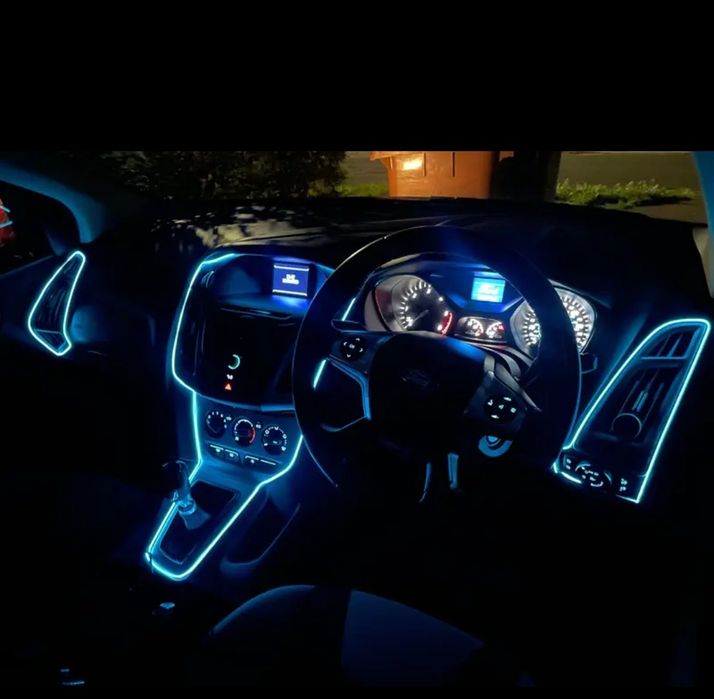 5M USB гибкая неоновая светодиодная лента освещения салона автомобиля