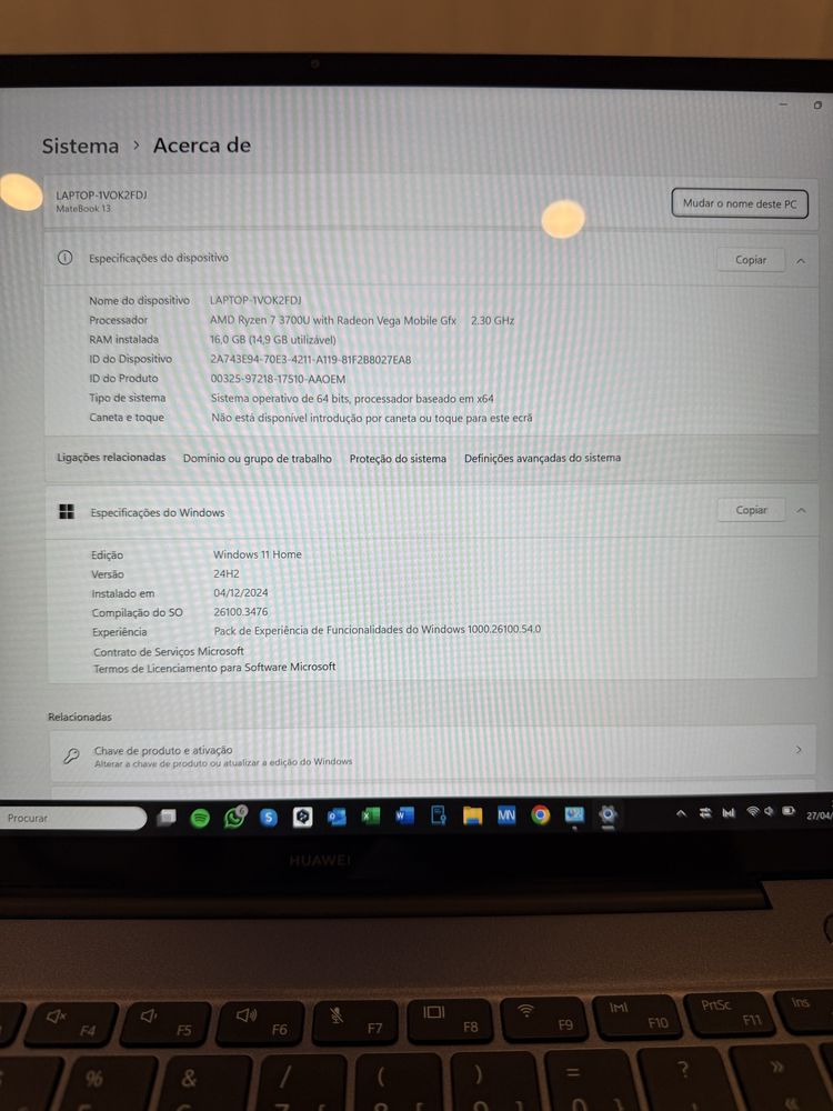 Portátil Huawei MateBook 13 AMD Ryzen 7 - 16GB - 512GB