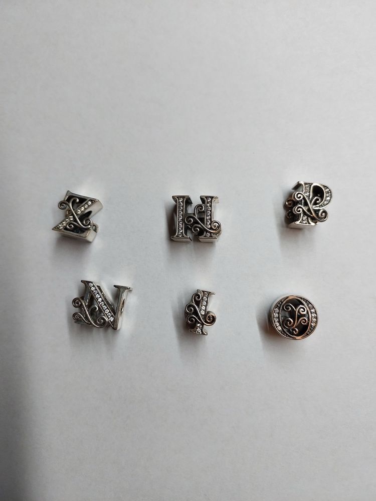 Charms Do Pandora Koralik ROŻNE WZORY Literki H/ I/ O/ P/ N/ S/ Z 925