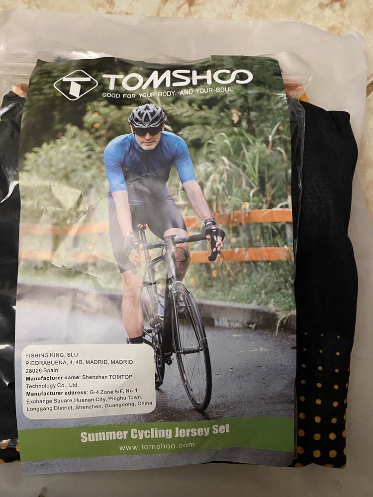 TOMSH00 Conjunto de camisola de ciclismo com almofada de assento 3D